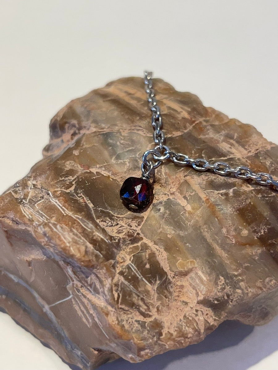 zilveren armband met granaat geboortesteen januari