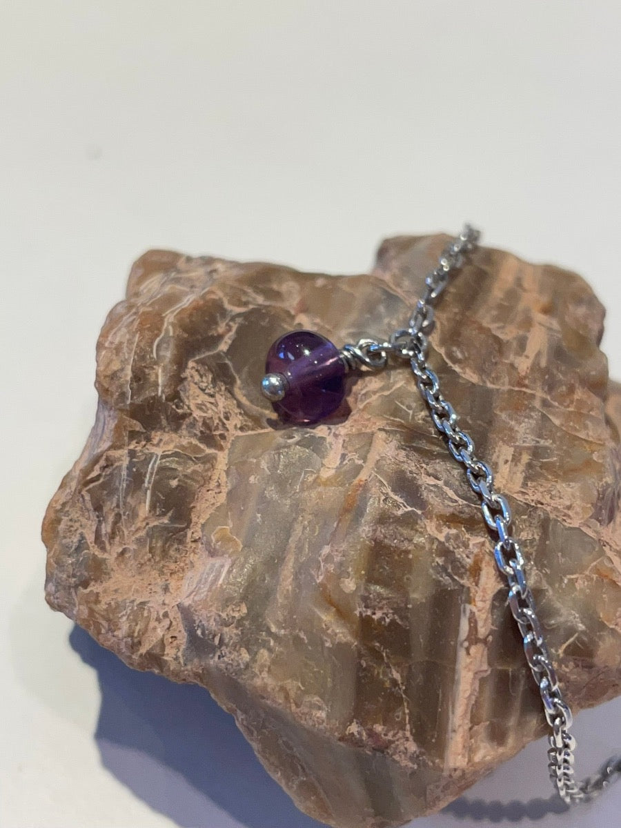 zilveren armband met amethist geboortesteen februari