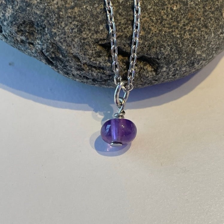 zilveren ketting met geboortesteen februari amethist