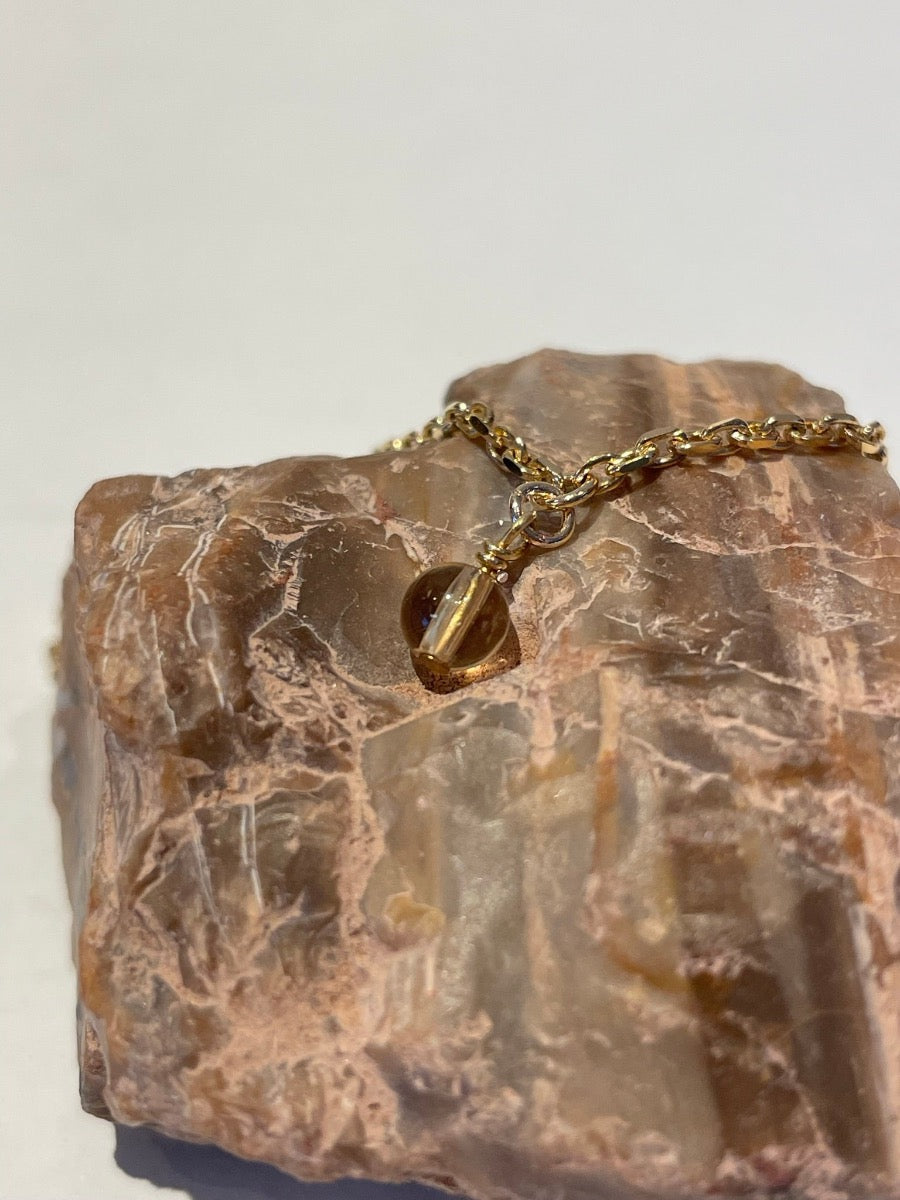vergulde armband met citrien geboortesteen november