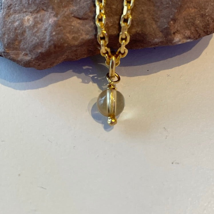 vergulde ketting met geboortesteen november citrien
