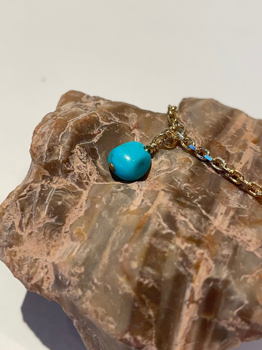 vergulde armband met turkoois geboortesteen december