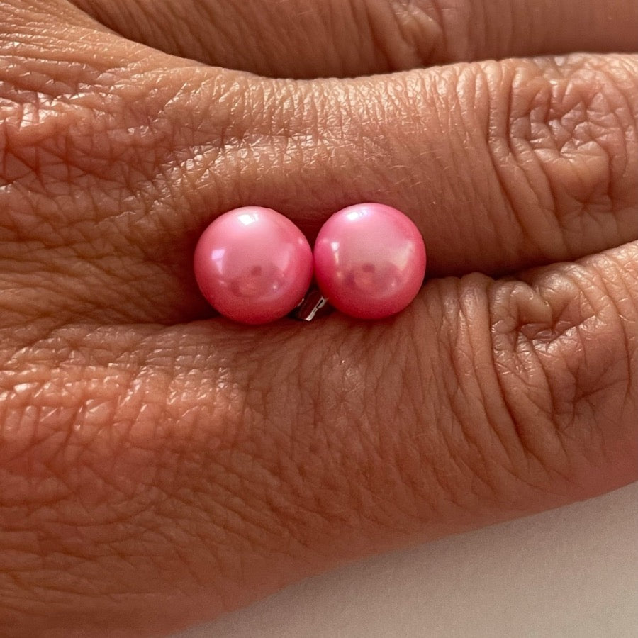 oorbellen met zoetwaterparels in roze