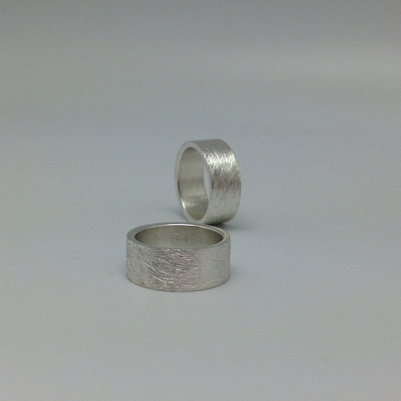Ring Miami Ice 8 mm breed zilver