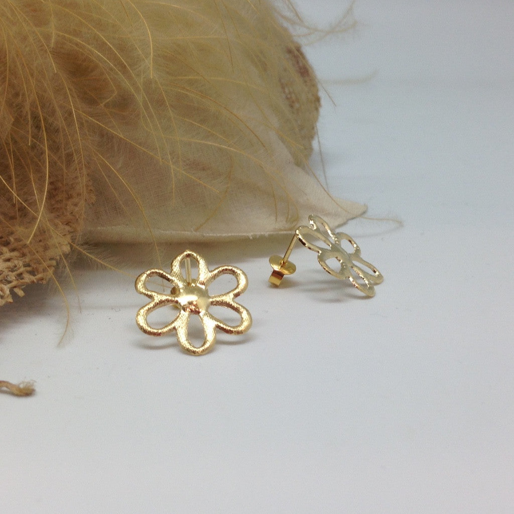 oorbellen velvet flower verguld zijaanzicht