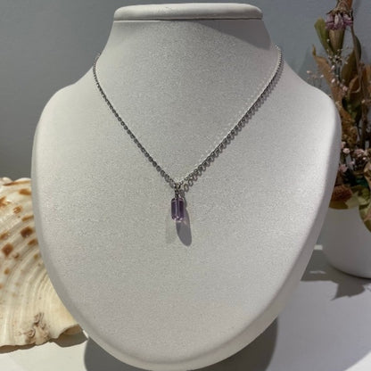Ketting in zilver met hanger amethist
