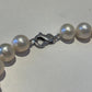 zilveren sluiting Collier met witte parels 12 mm