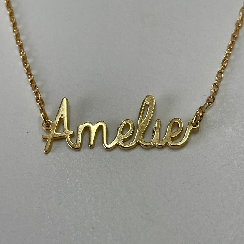Naamketting in goud met naam Amelie