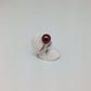 Ring Hundertwasser met chocoladekleurige zoetwaterparel en diamant zijaanzicht