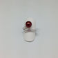 Ring Hundertwasser met chocoladekleurige zoetwaterparel en diamant vooraanzicht